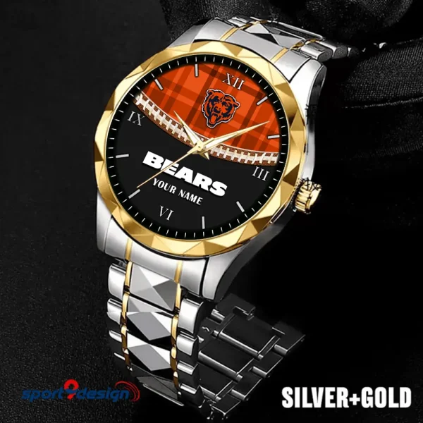 Chicago Bears Men Watch Classic Business Calendar Week Stainless Steel Waterproof MTTDMW358