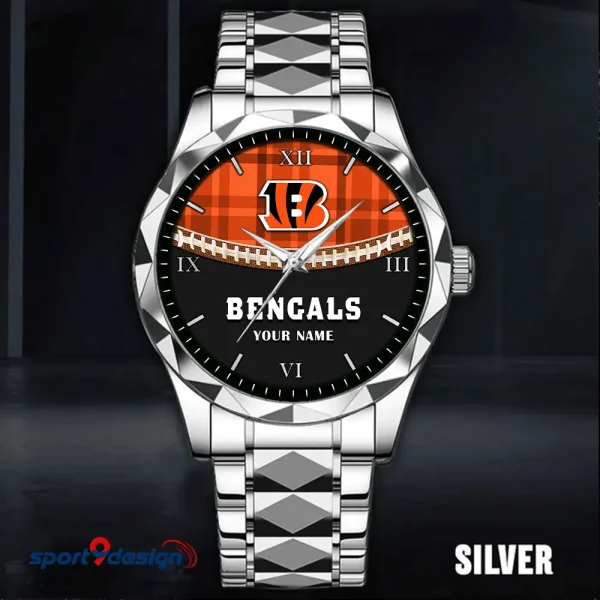Cincinnati Bengals Men Watch Classic Business Calendar Week Stainless Steel Waterproof MTTDMW359 - Image 3