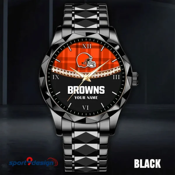 Cleveland Browns Men Watch Classic Business Calendar Week Stainless Steel Waterproof MTTDMW360 - Image 2