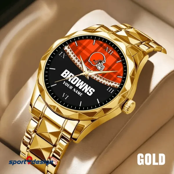 Cleveland Browns Men Watch Classic Business Calendar Week Stainless Steel Waterproof MTTDMW360 - Image 3