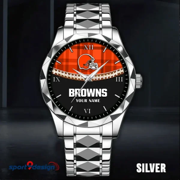Cleveland Browns Men Watch Classic Business Calendar Week Stainless Steel Waterproof MTTDMW360 - Image 4