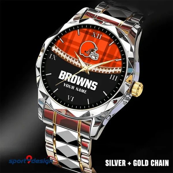 Cleveland Browns Men Watch Classic Business Calendar Week Stainless Steel Waterproof MTTDMW360 - Image 5