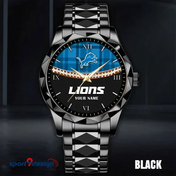 Detroit Lions Men Watch Classic Business Calendar Week Stainless Steel Waterproof MTTDMW363 - Image 2