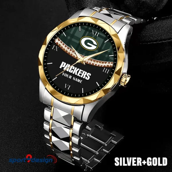 Green Bay Packers Men Watch Classic Business Calendar Week Stainless Steel Waterproof MTTDMW364