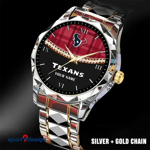 Houston Texans Men Watch Classic Business Calendar Week Stainless Steel Waterproof MTTDMW365 - Image 2