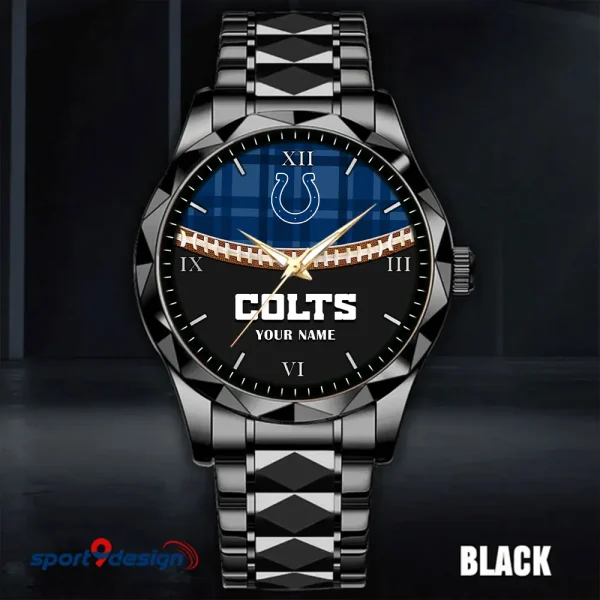 Indianapolis Colts Men Watch Classic Business Calendar Week Stainless Steel Waterproof MTTDMW366 - Image 2