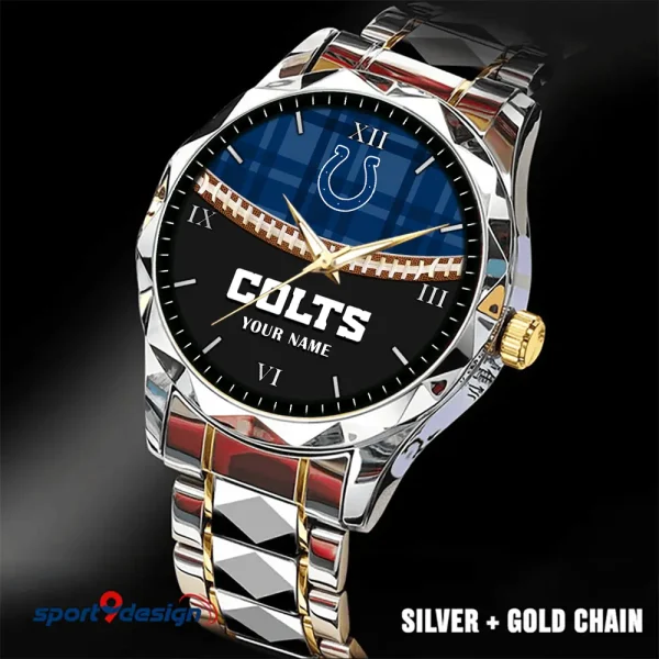 Indianapolis Colts Men Watch Classic Business Calendar Week Stainless Steel Waterproof MTTDMW366 - Image 3