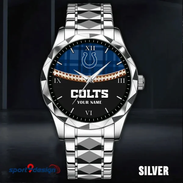 Indianapolis Colts Men Watch Classic Business Calendar Week Stainless Steel Waterproof MTTDMW366 - Image 4