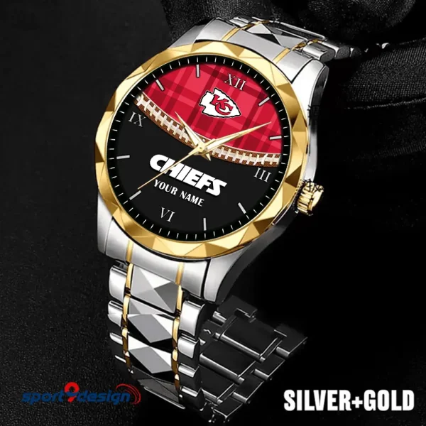 Kansas City Chiefs Men Watch Classic Business Calendar Week Stainless Steel Waterproof MTTDMW368