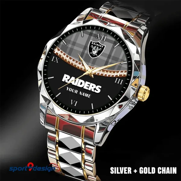Las Vegas Raiders Men Watch Classic Business Calendar Week Stainless Steel Waterproof MTTDMW369 - Image 2
