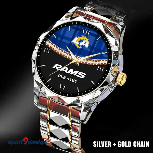 Los Angeles Rams Men Watch Classic Business Calendar Week Stainless Steel Waterproof MTTDMW371 - Image 2