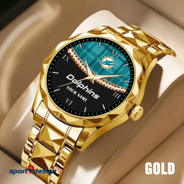 Miami Dolphins Men Watch Classic Business Calendar Week Stainless Steel Waterproof MTTDMW372 - Image 3