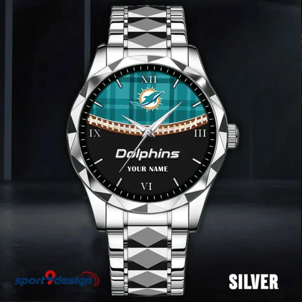 Miami Dolphins Men Watch Classic Business Calendar Week Stainless Steel Waterproof MTTDMW372 - Image 4