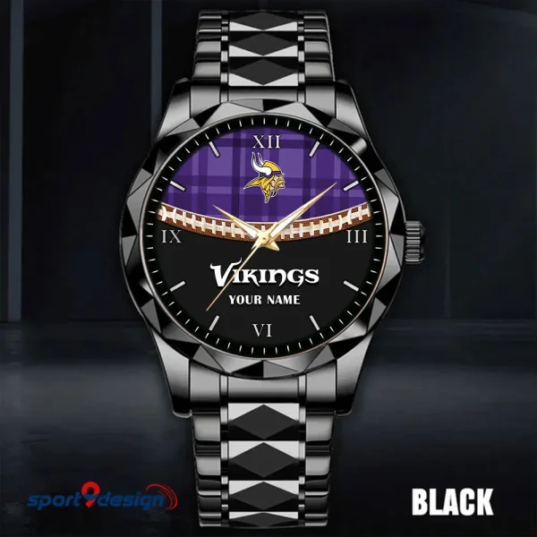 Minnesota Vikings Men Watch Classic Business Calendar Week Stainless Steel Waterproof MTTDMW373 - Image 2