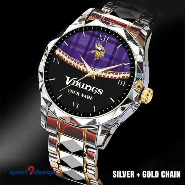Minnesota Vikings Men Watch Classic Business Calendar Week Stainless Steel Waterproof MTTDMW373 - Image 3