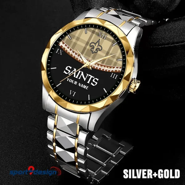 New Orleans Saints Men Watch Classic Business Calendar Week Stainless Steel Waterproof MTTDMW375