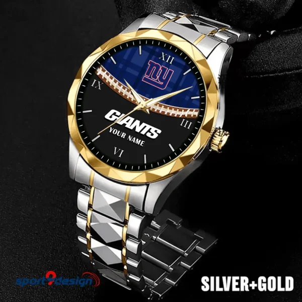 New York Giants Men Watch Classic Business Calendar Week Stainless Steel Waterproof MTTDMW376