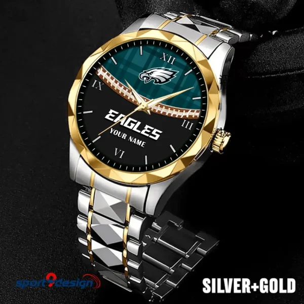 Philadelphia Eagles Men Watch Classic Business Calendar Week Stainless Steel Waterproof MTTDMW378