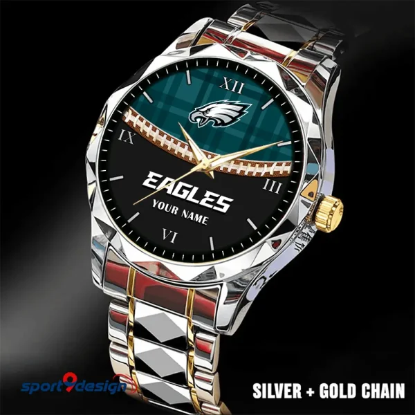 Philadelphia Eagles Men Watch Classic Business Calendar Week Stainless Steel Waterproof MTTDMW378 - Image 5