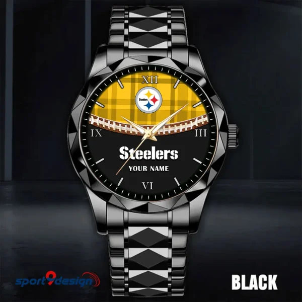 Pittsburgh Steelers Men Watch Classic Business Calendar Week Stainless Steel Waterproof MTTDMW379 - Image 2