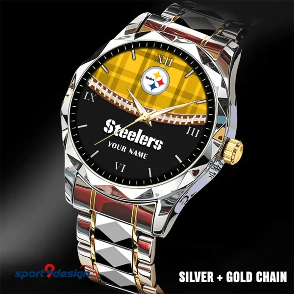 Pittsburgh Steelers Men Watch Classic Business Calendar Week Stainless Steel Waterproof MTTDMW379 - Image 4