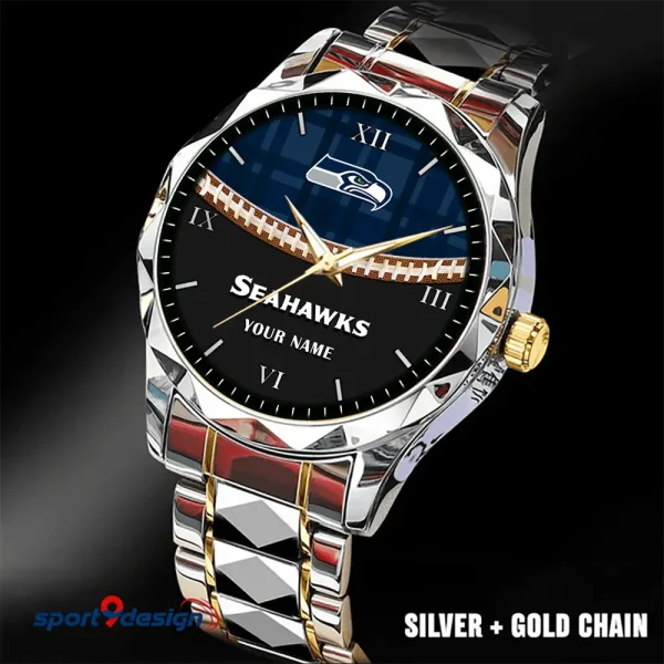 Seattle Seahawks Men Watch Classic Business Calendar Week Stainless Steel Waterproof MTTDMW381 - Image 3