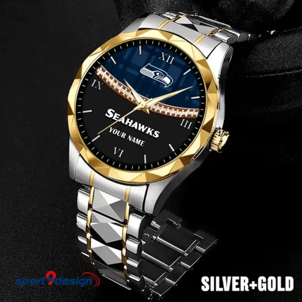 Seattle Seahawks Men Watch Classic Business Calendar Week Stainless Steel Waterproof MTTDMW381