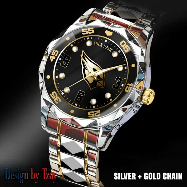 Arizona Cardinals Men Watch Classic Business Calendar Week Stainless Steel Waterproof MTTDMW385
