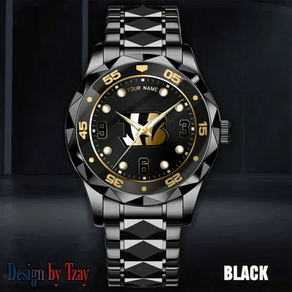 Cincinnati Bengals Men Watch Classic Business Calendar Week Stainless Steel Waterproof MTTDMW391 - Image 2