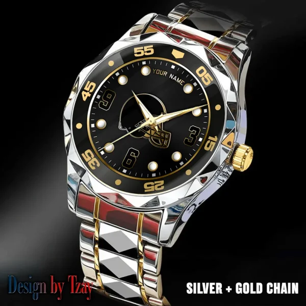 Cleveland Browns Men Watch Classic Business Calendar Week Stainless Steel Waterproof MTTDMW392 - Image 3