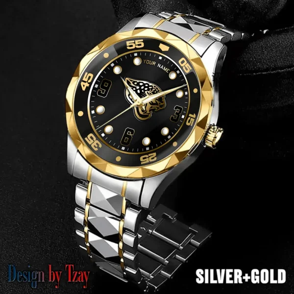 Jacksonville Jaguars Men Watch Classic Business Calendar Week Stainless Steel Waterproof MTTDMW399