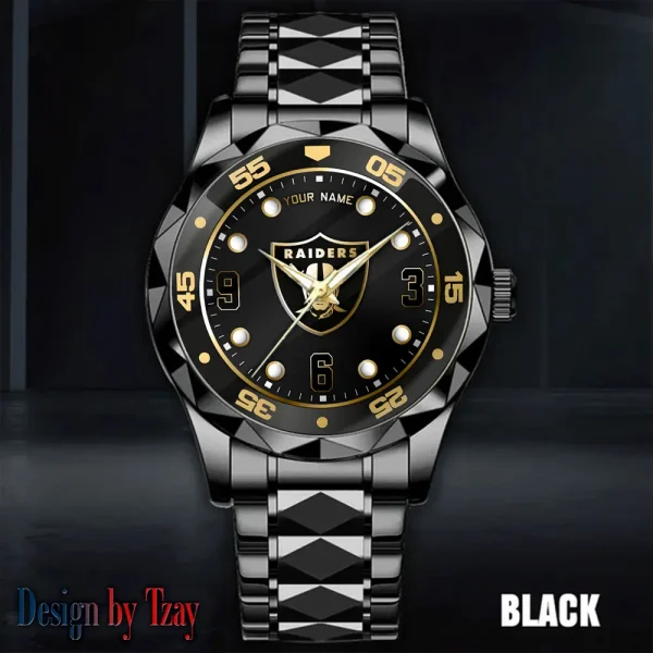 Las Vegas Raiders Men Watch Classic Business Calendar Week Stainless Steel Waterproof MTTDMW401 - Image 4