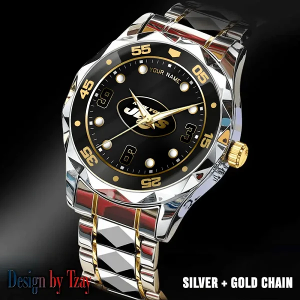 New York Jets Men Watch Classic Business Calendar Week Stainless Steel Waterproof MTTDMW409 - Image 4