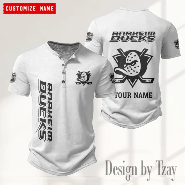 Anaheim Ducks NHL Men’s Button Designer T-Shirts New Fashion 2025 ANZMBHCTS097 - Image 2
