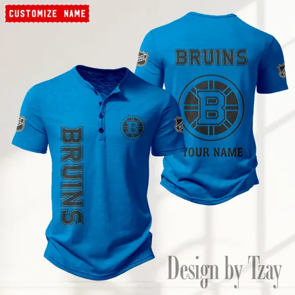 Boston Bruins NHL Men’s Button Designer T-Shirts New Fashion 2025 ANZMBHCTS098 - Image 2