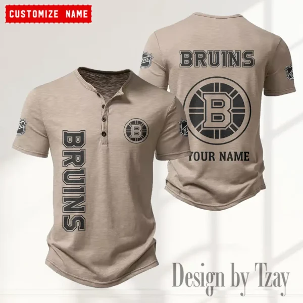 Boston Bruins NHL Men’s Button Designer T-Shirts New Fashion 2025 ANZMBHCTS098