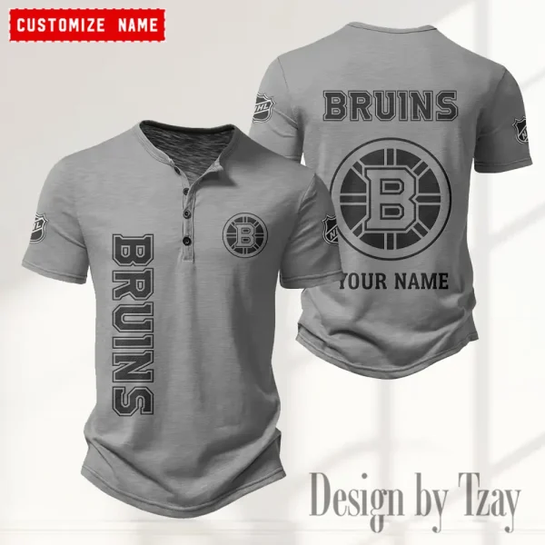 Boston Bruins NHL Men’s Button Designer T-Shirts New Fashion 2025 ANZMBHCTS098 - Image 3