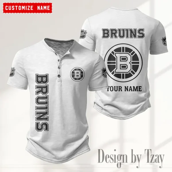 Boston Bruins NHL Men’s Button Designer T-Shirts New Fashion 2025 ANZMBHCTS098 - Image 4