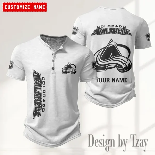Colorado Avalanche NHL Men’s Button Designer T-Shirts New Fashion 2025 ANZMBHCTS103 - Image 2