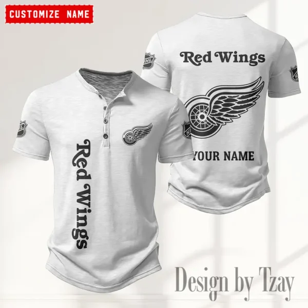 Detroit Red Wings NHL Men’s Button Designer T-Shirts New Fashion 2025 ANZMBHCTS106