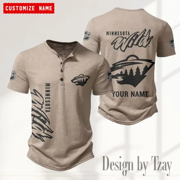 Minnesota Wild NHL Men’s Button Designer T-Shirts New Fashion 2025 ANZMBHCTS110 - Image 2
