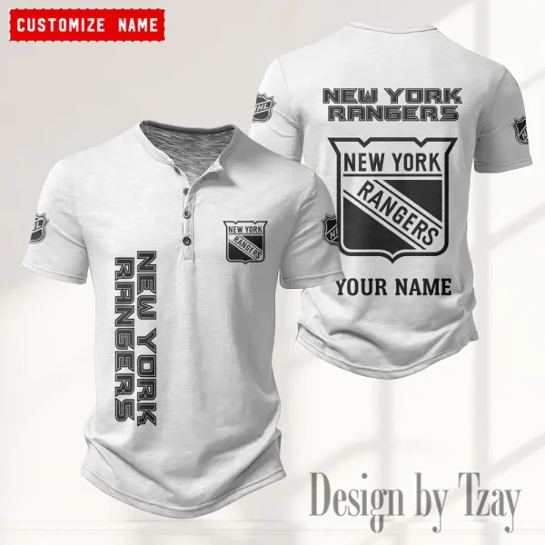 New York Rangers NHL Men’s Button Designer T-Shirts New Fashion 2025 ANZMBHCTS115
