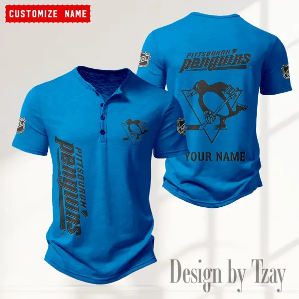 Pittsburgh Penguins NHL Men’s Button Designer T-Shirts New Fashion 2025 ANZMBHCTS118 - Image 4