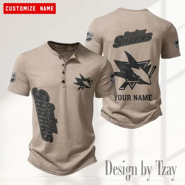 San Jose Sharks NHL Men’s Button Designer T-Shirts New Fashion 2025 ANZMBHCTS119 - Image 4
