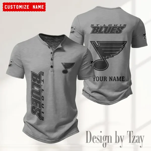 St Louis Blues NHL Men’s Button Designer T-Shirts New Fashion 2025 ANZMBHCTS121 - Image 3