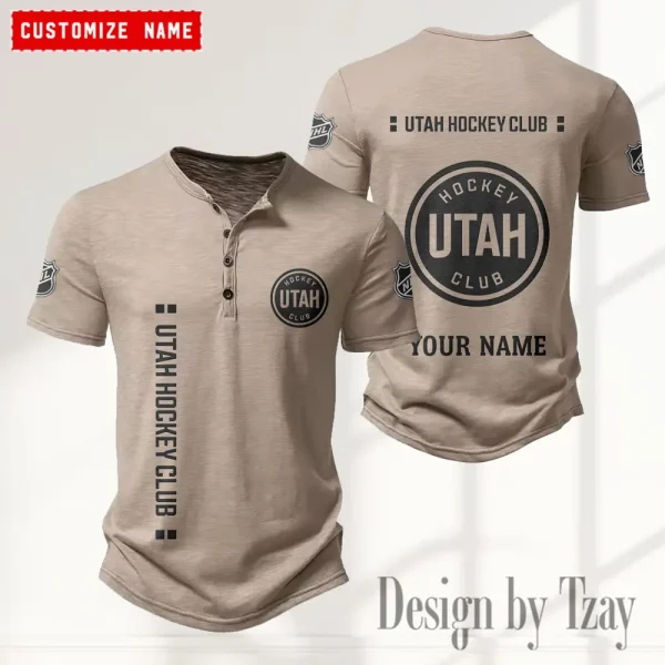 Utah Hockey Club NHL Men’s Button Designer T-Shirts New Fashion 2025 ANZMBHCTS124 - Image 2