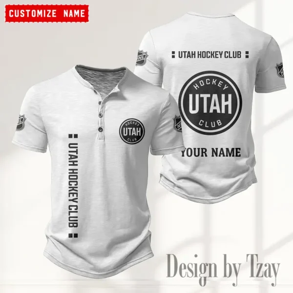 Utah Hockey Club NHL Men’s Button Designer T-Shirts New Fashion 2025 ANZMBHCTS124 - Image 3