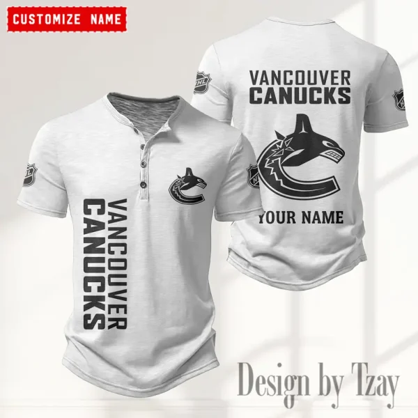 Vancouver Canucks NHL Men’s Button Designer T-Shirts New Fashion 2025 ANZMBHCTS125