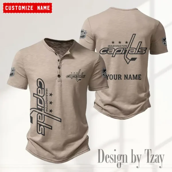 Washington Capitals NHL Men’s Button Designer T-Shirts New Fashion 2025 ANZMBHCTS127 - Image 2