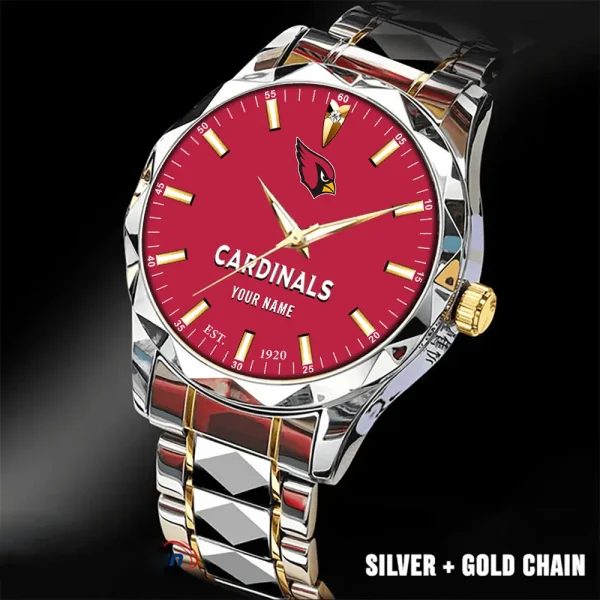 Arizona Cardinals Men Watch Classic Business Calendar Week Stainless Steel Waterproof MTTDMW417 - Image 2